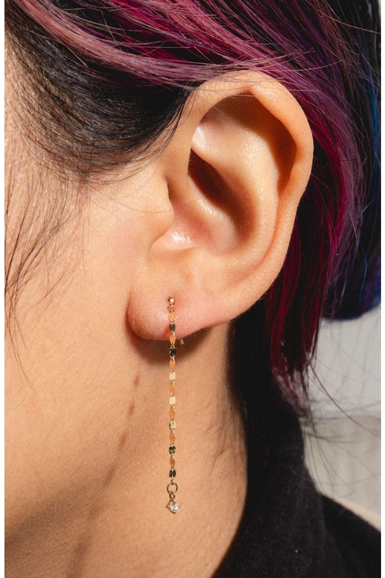 Solid 9K Gold & Diamond Anchored Convertible Linear Drop Earrings, Alternate, color, GOLD