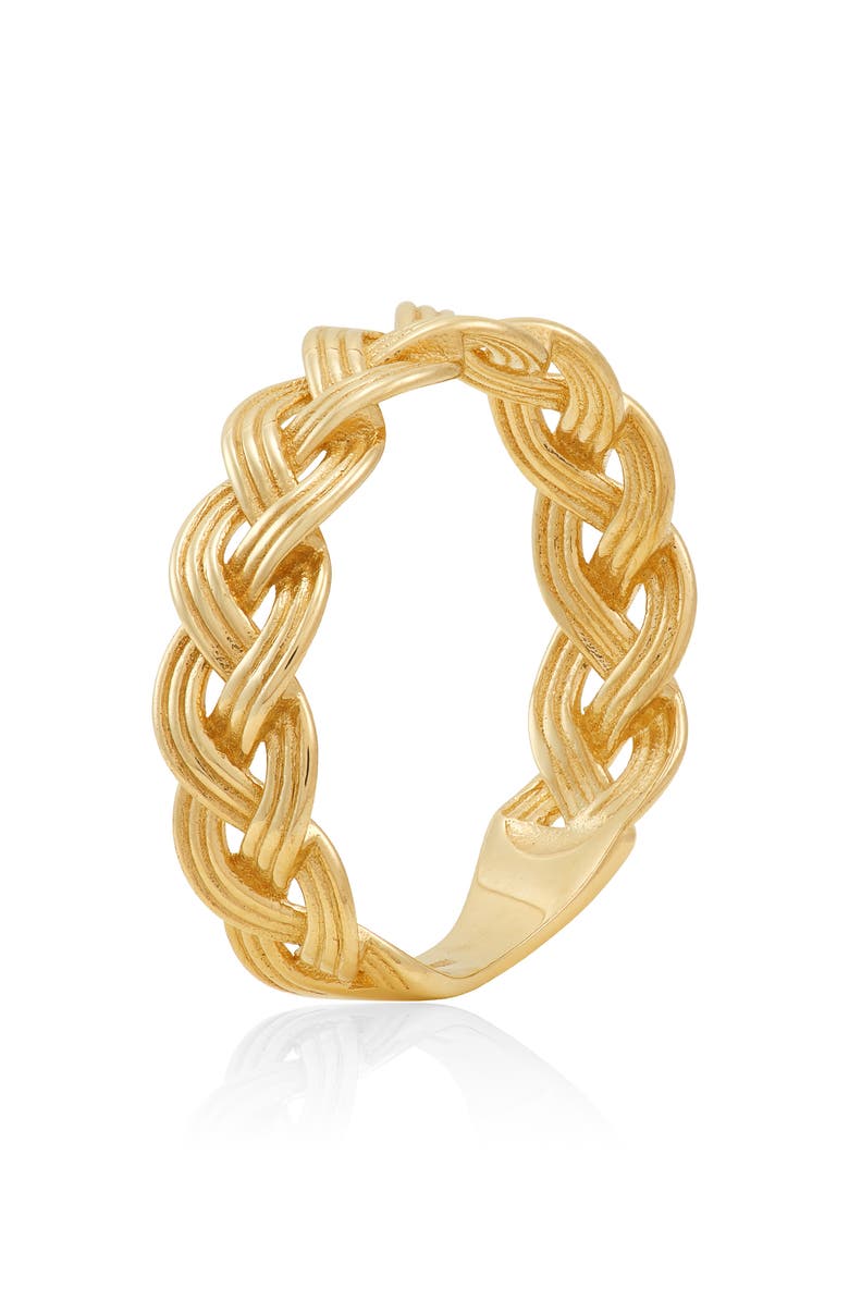 Frankie & Zoe Braided Band Ring, Alternate, color, Yellow Gold