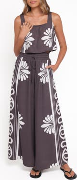 Petal & Pup Timothy Linen Blend Square Neck Tank & Wide Leg Pants Set