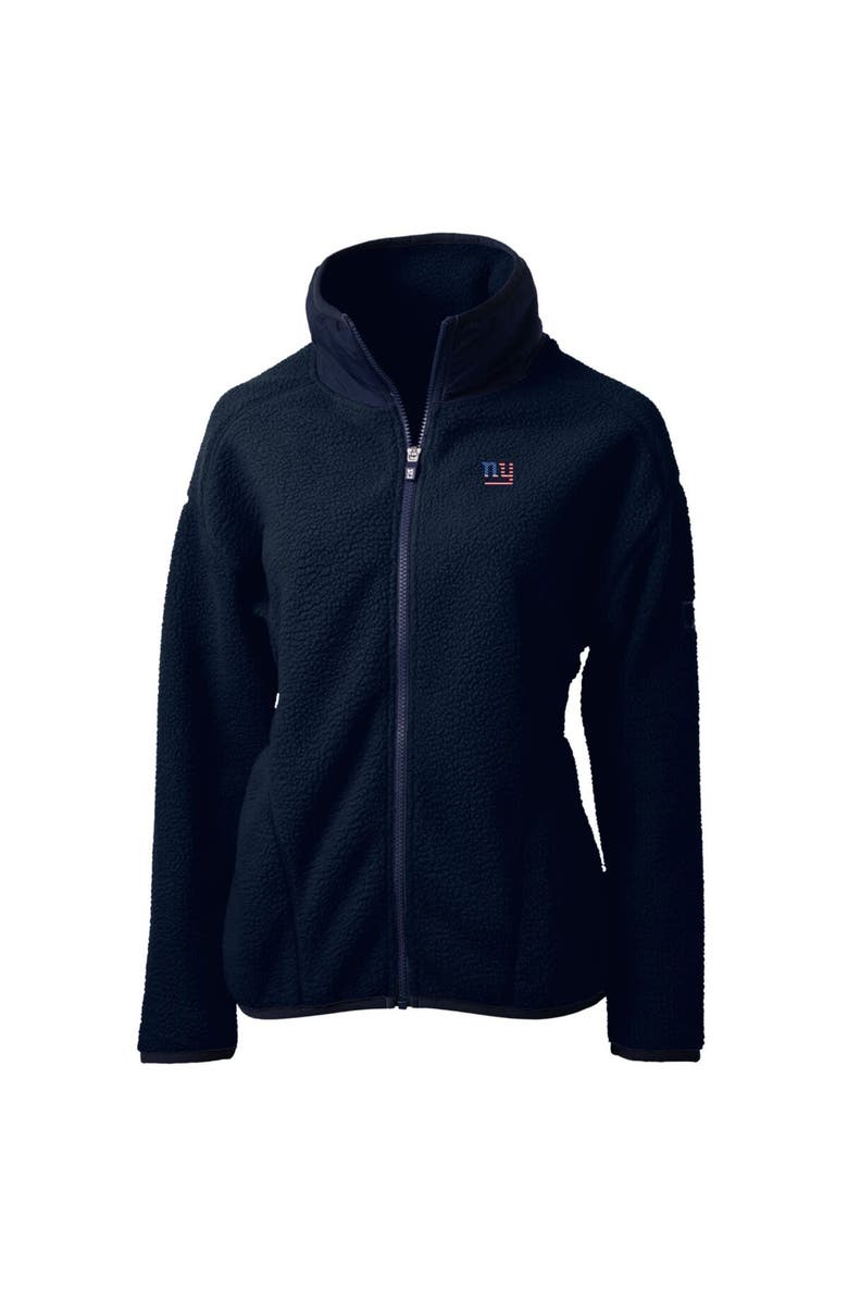 Cutter & Buck Women's Cutter & Buck Navy New York Giants Americana Cascade Eco Sherpa Fleece Full-Zip Jacket, Alternate, color, 