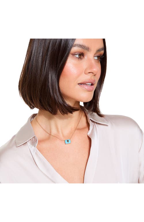 KURT GEIGER KURT GEIGER LONDON TURQUOISE EAGLE HEAD PENDANT NECKLACE
