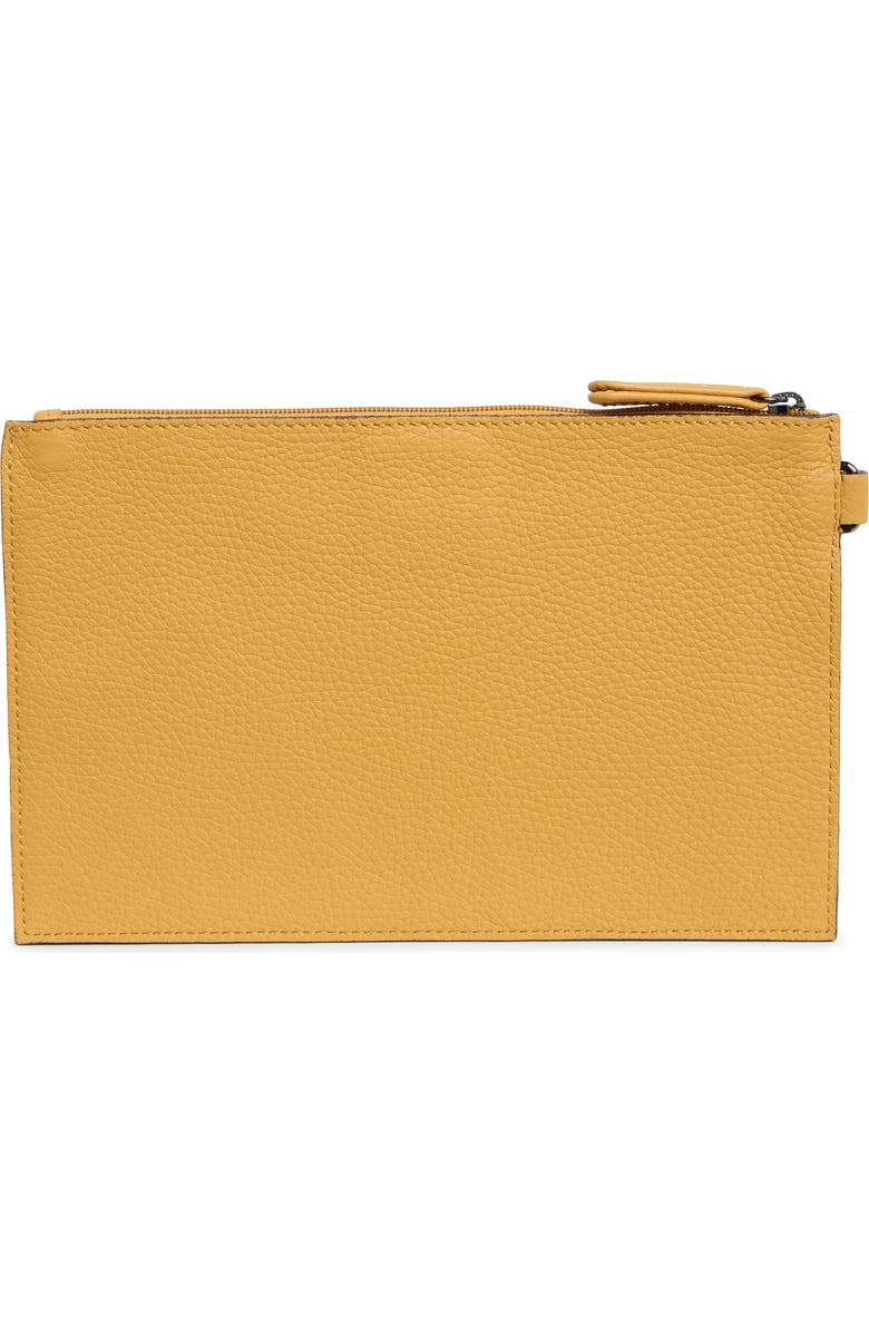 Longchamp Leather ZIp Pouch, Alternate, color, Honey