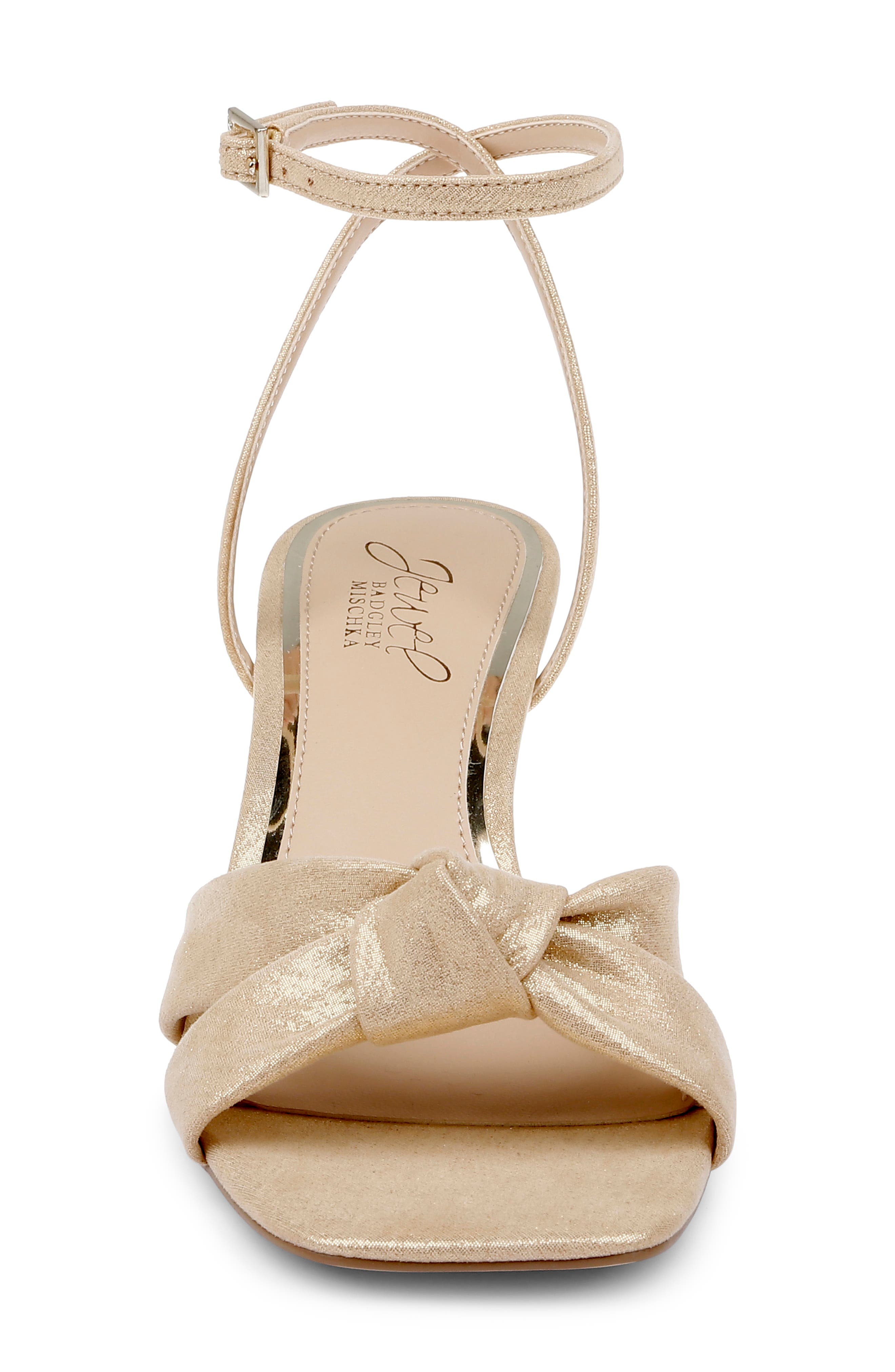 Jewel Badgley Mischka Valarie Ankle Strap Sandal, Alternate, color, Gold