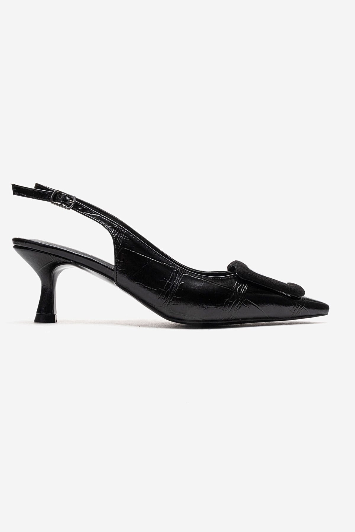 Prologue Shoes Dublin Buckle Stiletto Pump, Alternate, color, Black Print