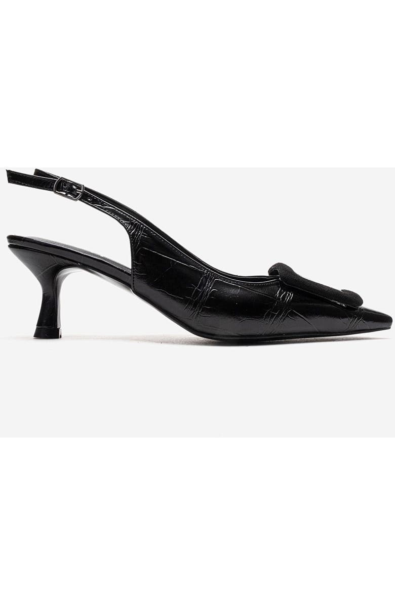 Prologue Shoes Dublin Buckle Stiletto Pump, Alternate, color, Black Print