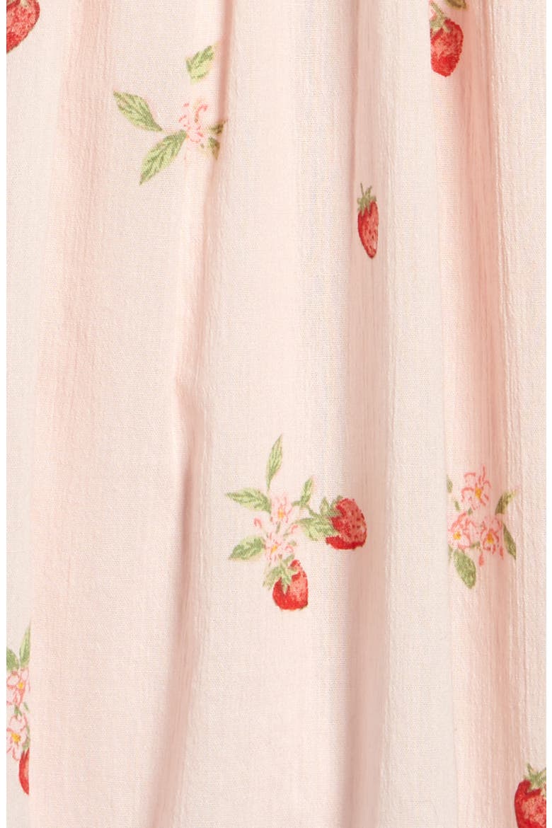 Print Flutter Sleeve Dress, Alternate, color, PINK ROSEWATER STRAWBERRY