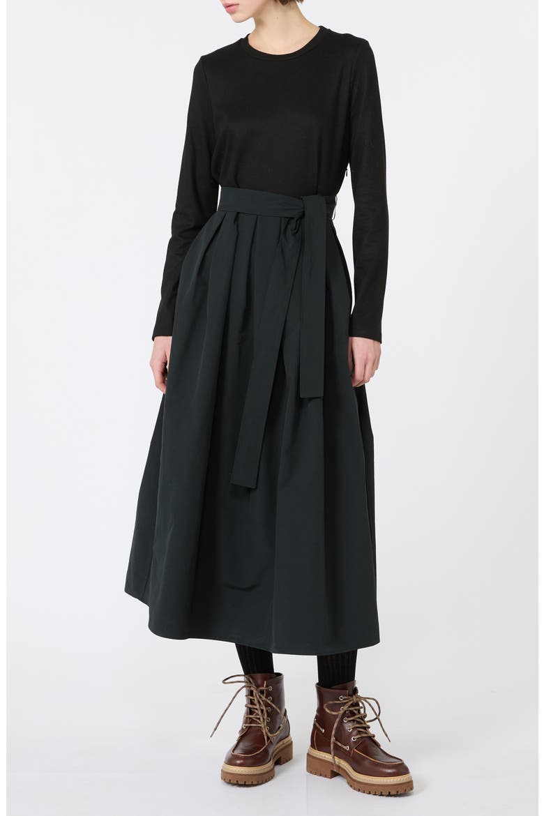 Carioca Mixed Media Long Sleeve Dress, Main, color, BLACK