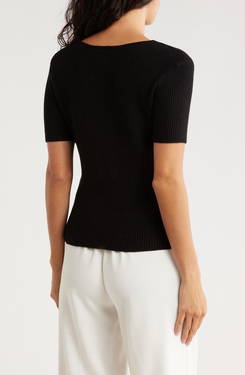 Muse Square Neck Ribbed Crop Top, Alternate, color, Black