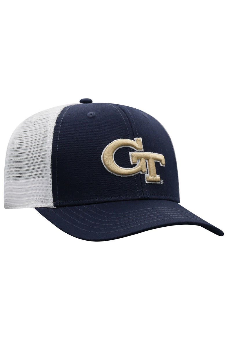 Men's Top of the World Navy/White Georgia Tech Yellow Jackets Trucker Snapback Hat, Alternate, color, Navy