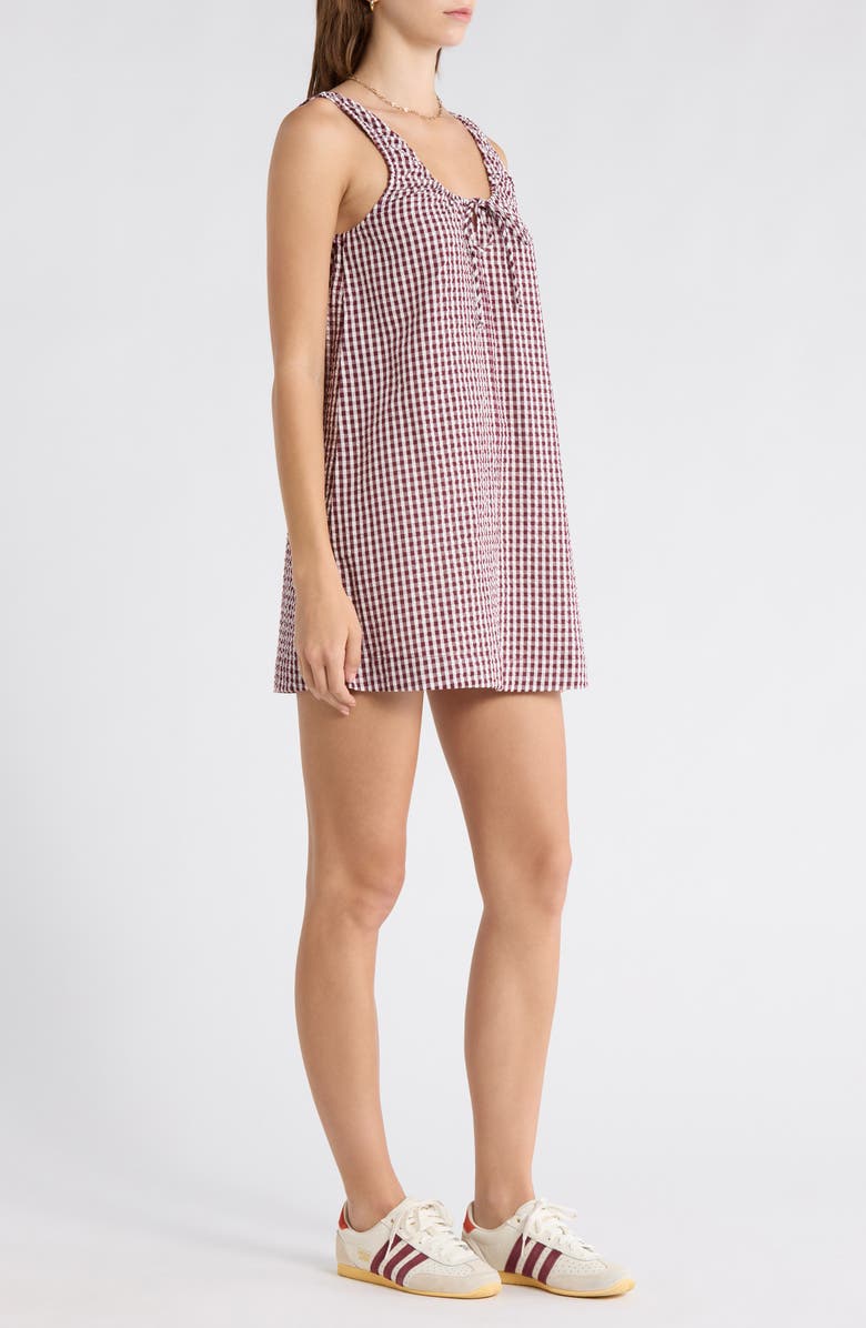 Billabong Sweet as Ever Gingham Shift Dress, Alternate, color, Red Dahlia