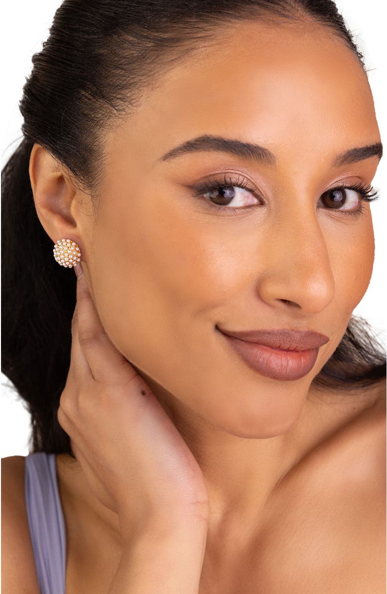 Olive & Piper Pearl Pave Studs, Alternate, color, Gold