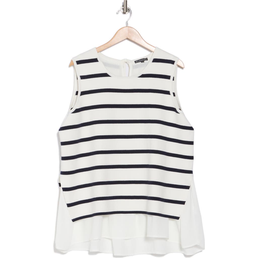 ADRIANNA PAPELL ADRIANNA PAPELL STRIPE TWOFER SWEATER VEST