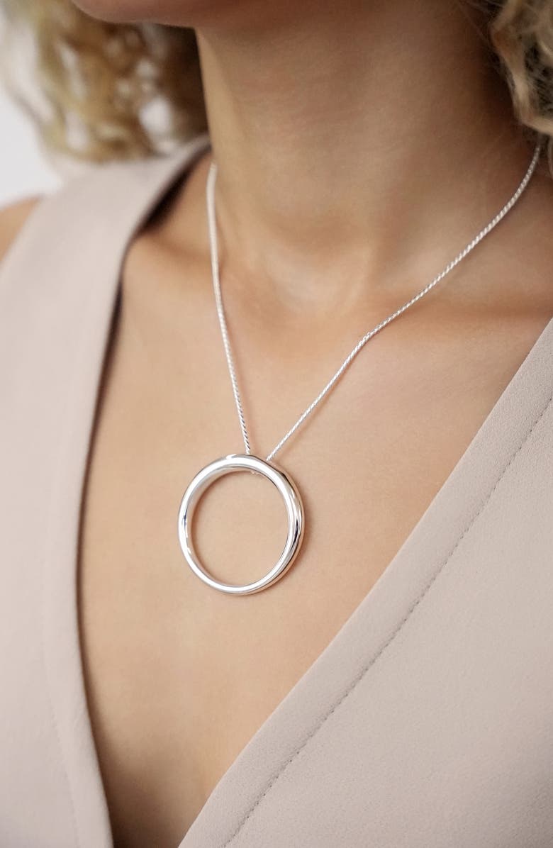 Ettika Eternal Orbit Pendant Necklace, Alternate, color, Silver