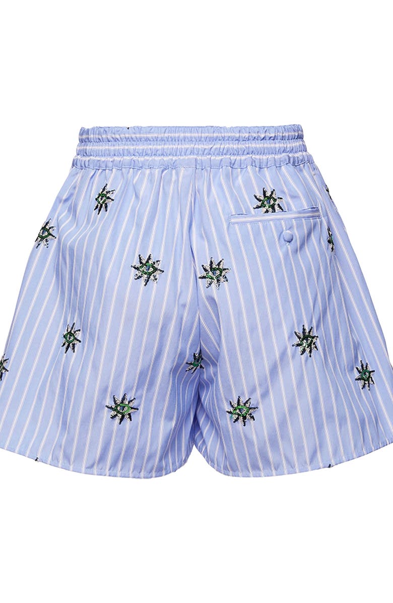 La DoubleJ Pull-Up Shorts Third Eye Embroidered Light Blue, Alternate, color, Third Eye Light Blue