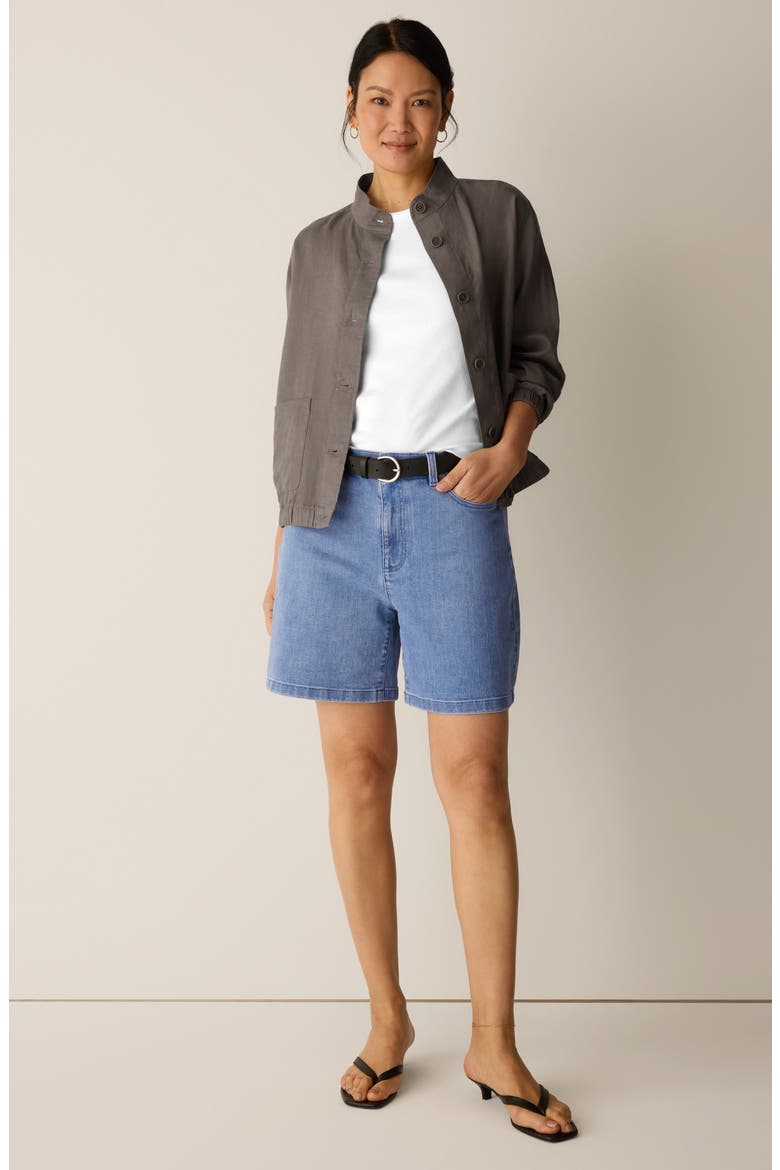 High Waist Denim Shorts, Alternate, color, CLASSIC INDIGO