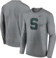 Nike Men's Nike Heather Gray Michigan State Spartans Primetime Alternate Logo Legend Performance Long Sleeve T-Shirt
