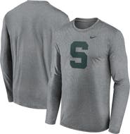 Nike Men's Nike Heather Gray Michigan State Spartans Primetime Alternate Logo Legend Performance Long Sleeve T-Shirt