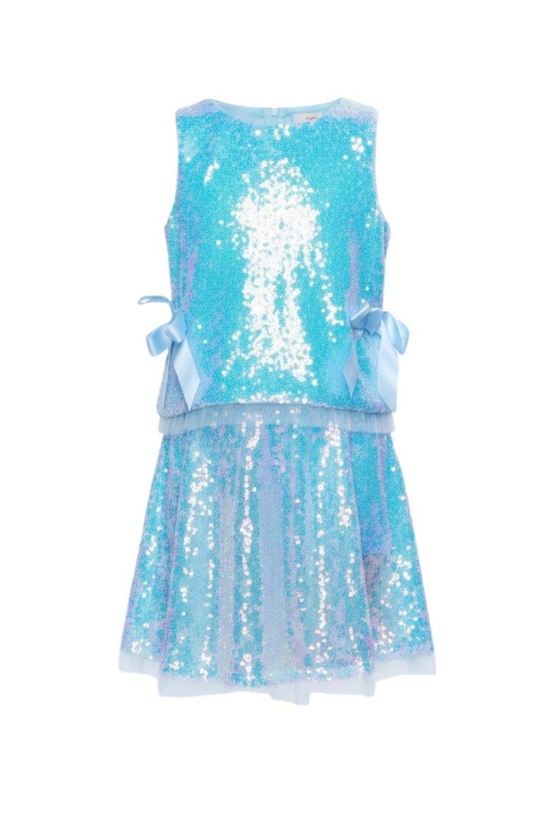 Sweet Sparkle Sequin Tank Top and Skirt Set, Main, color, Blue