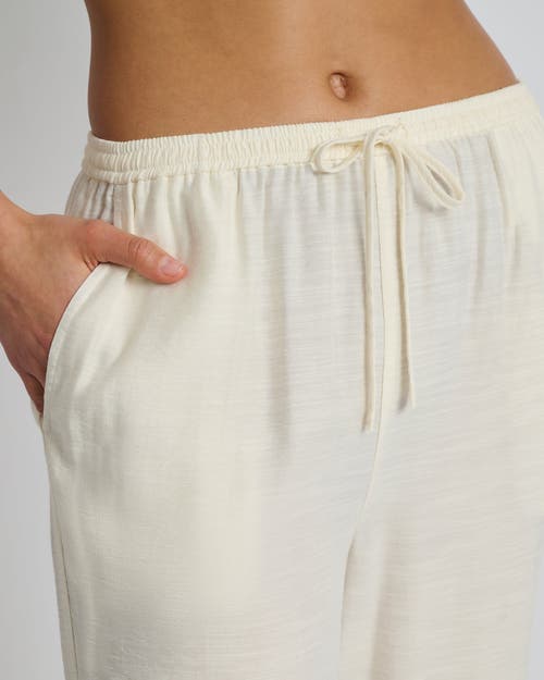 Onia Crinkle Wide Leg Drawstring Pant In Egret