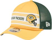 New Era Men's New Era Gold Green Bay Packers Linear A-Frame 9FORTY Adjustable Hat