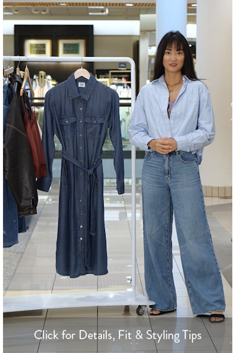 Soft Denim Belted Midi Shirtdress video