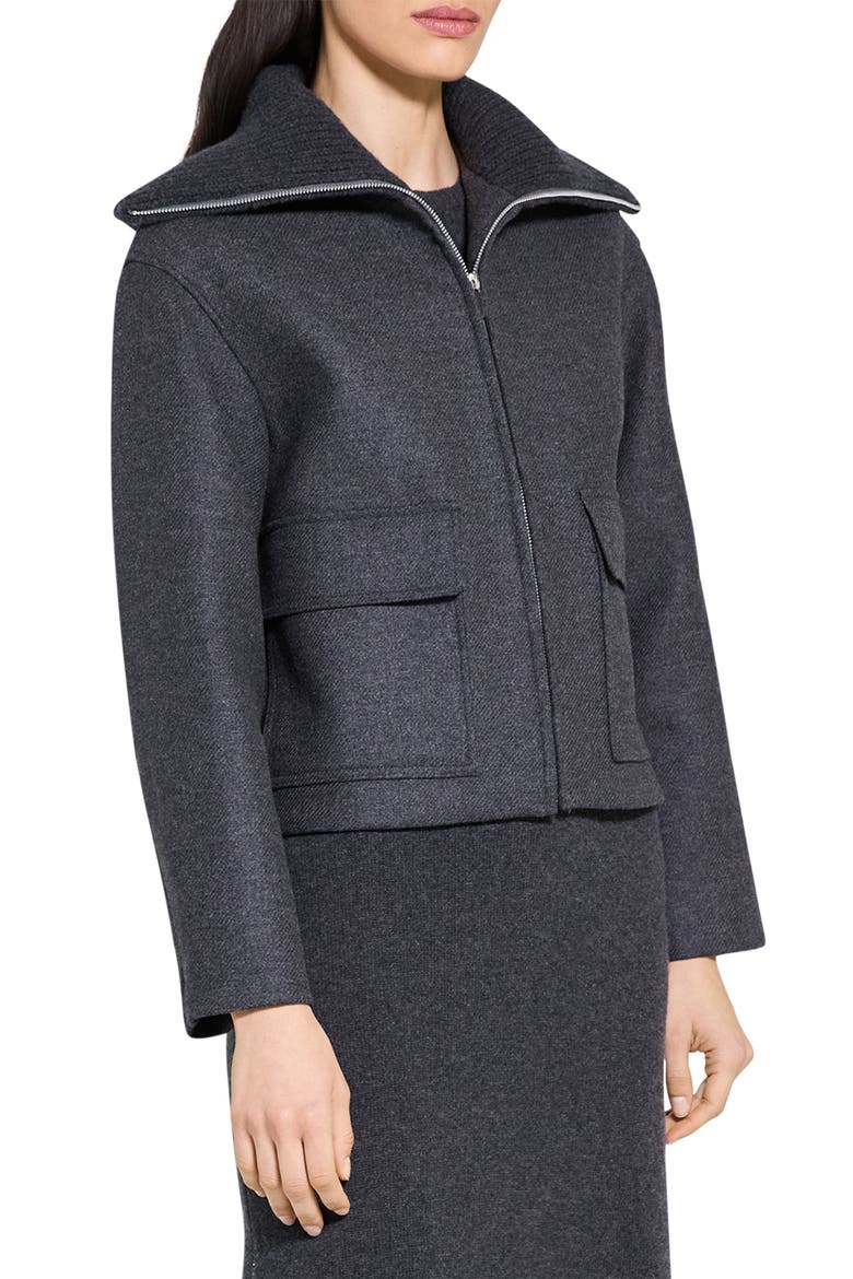 Wool Blend Zip Jacket, Alternate, color, NEW CHARCOAL MELANGE