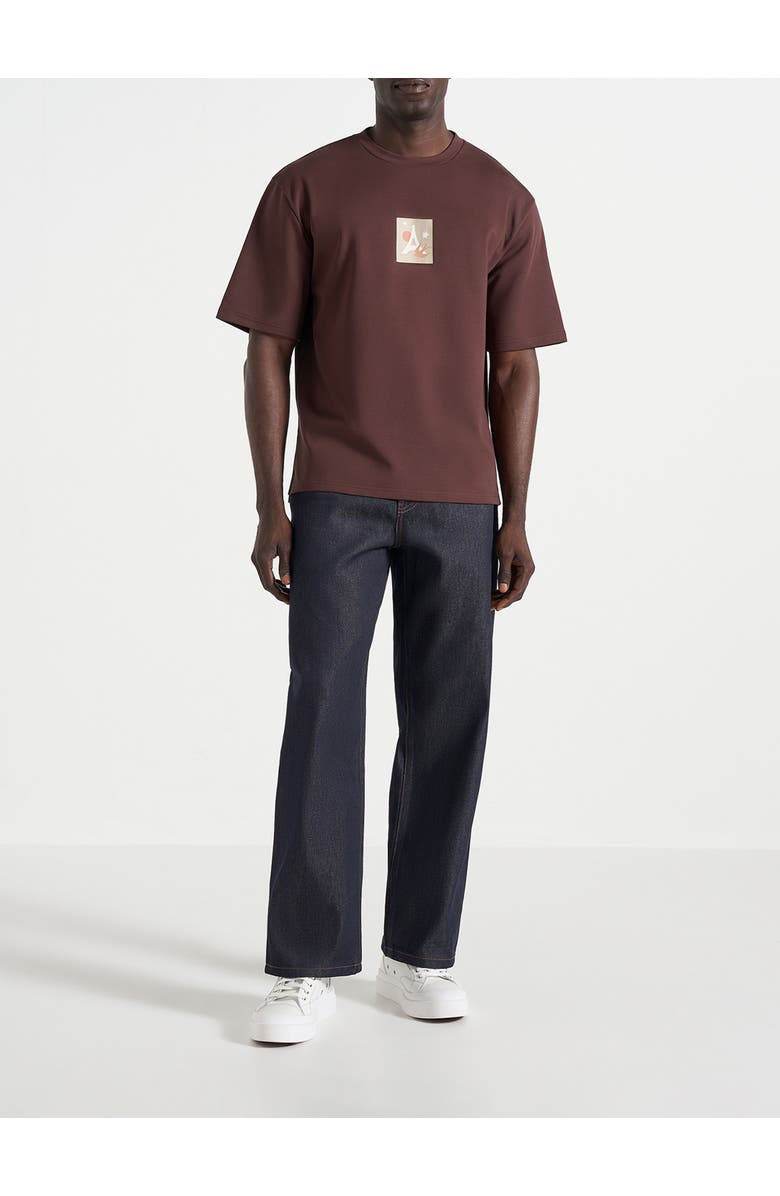 Manière De Voir Thibault Bird Detail Cotton T-Shirt, Alternate, color, Brown