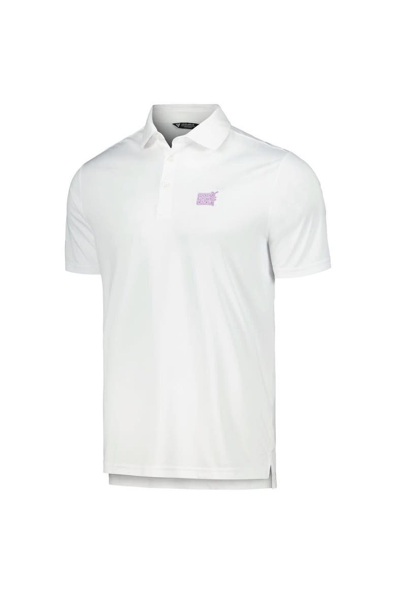 Men's Levelwear White NHL 2023 Hockey Fights Cancer Core Logo Polo, Alternate, color, White