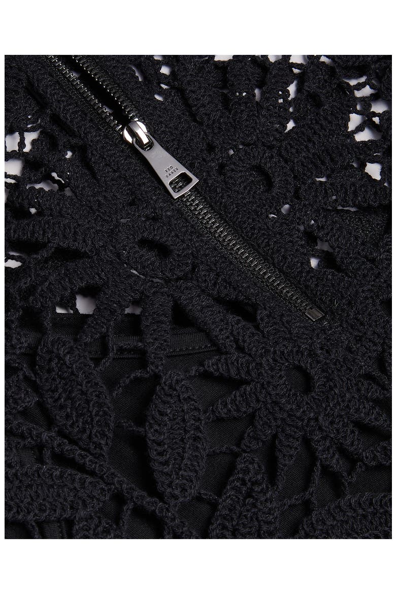 Katrnn Sleeveless Cotton Crochet Top, Alternate, color, BLACK