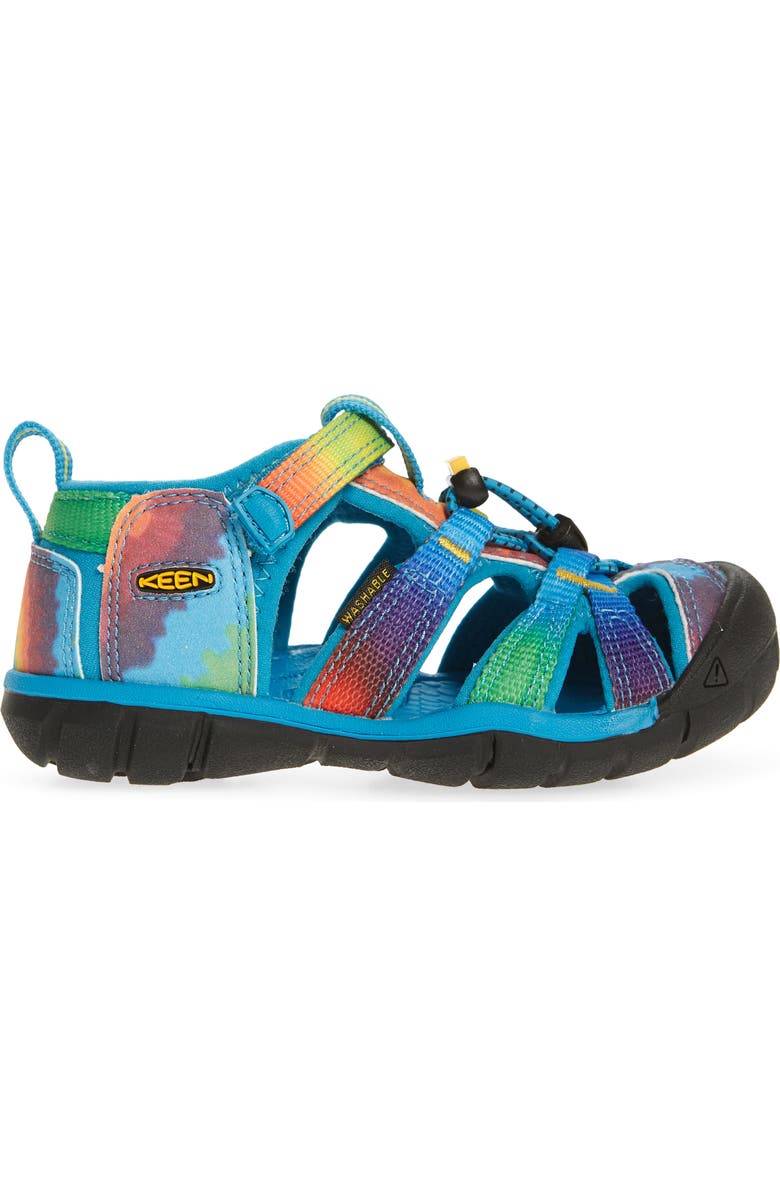 KEEN Seacamp II CNX Water Friendly Sandal, Alternate, color, Vivid Blue/ Original Tie Dye
