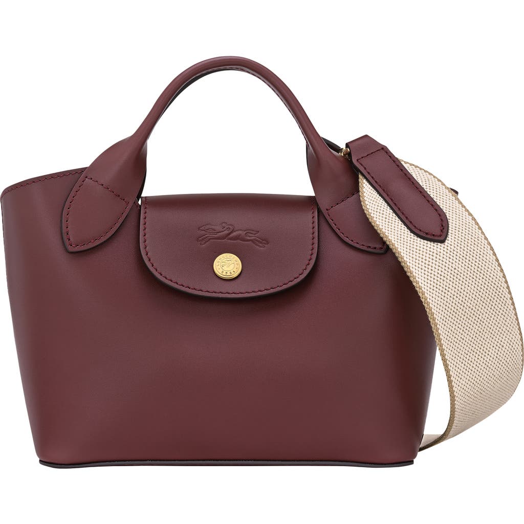Longchamp Extra Small Épure Timeless Leather Crossbody Bag In Burgundy