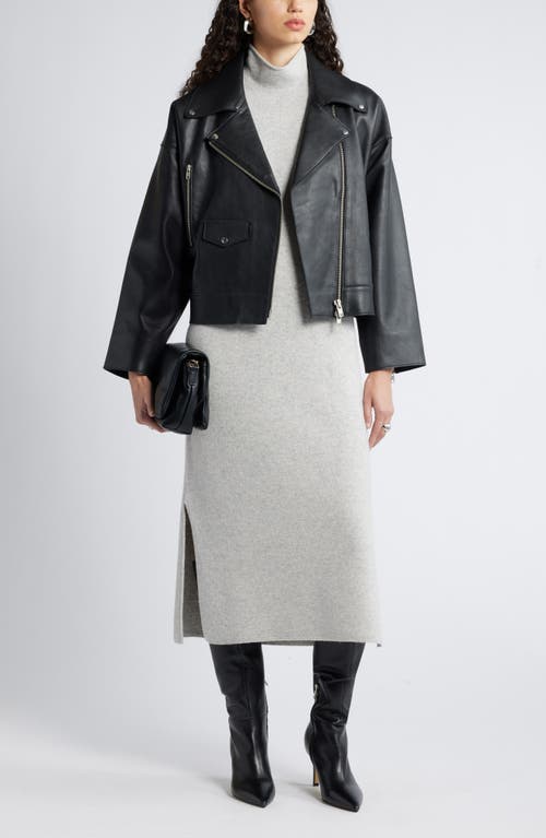 NORDSTROM NORDSTROM MOCK NECK LONG SLEEVE WOOL & CASHMERE BLEND SWEATER DRESS 