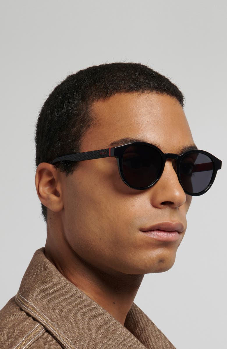 HUGO 51mm Panthos Sunglasses, Alternate, color, Black/ Grey