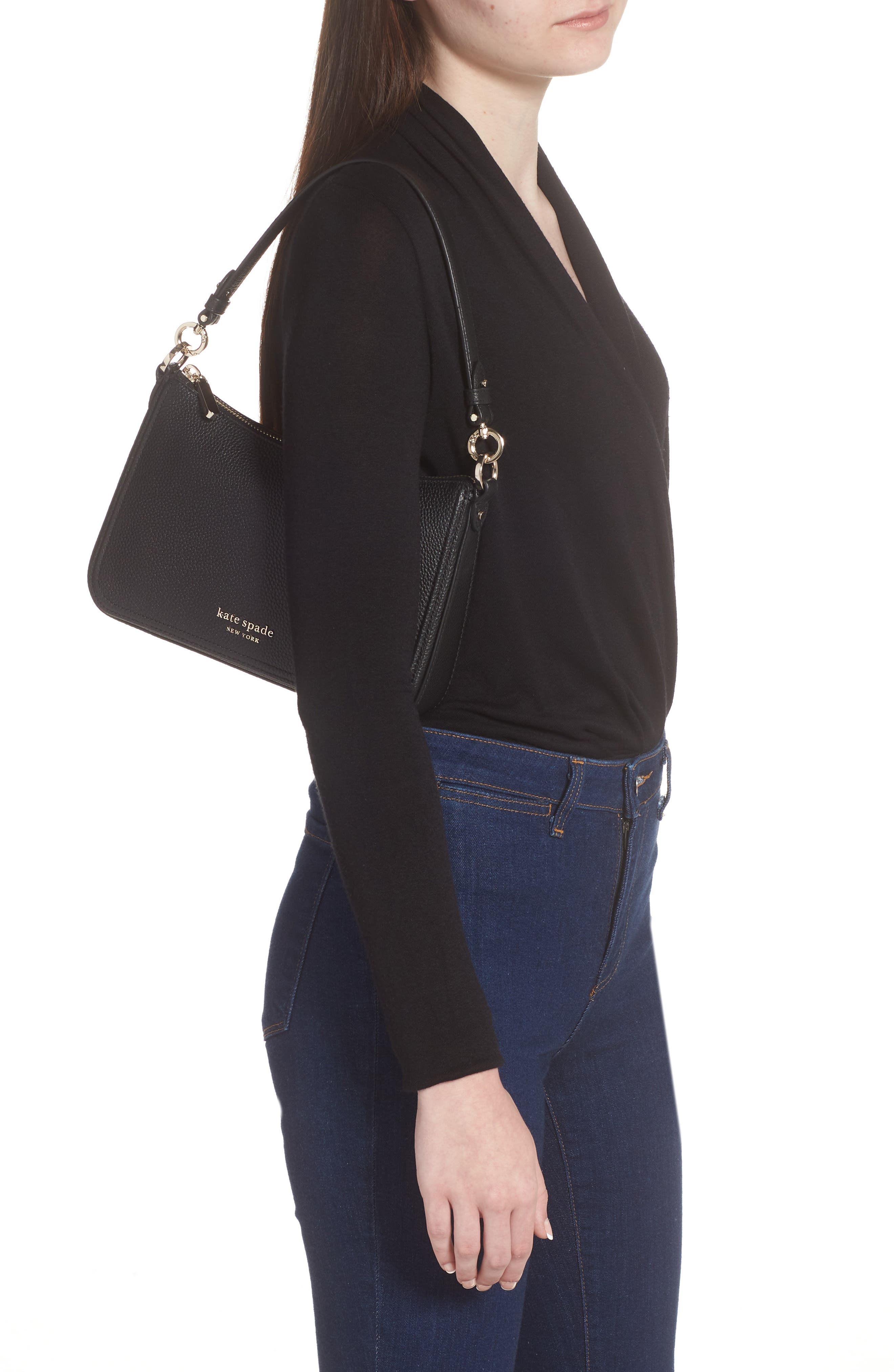 Kate Spade New York hudson pebbled leather medium shoulder bag, Alternate, color, 
