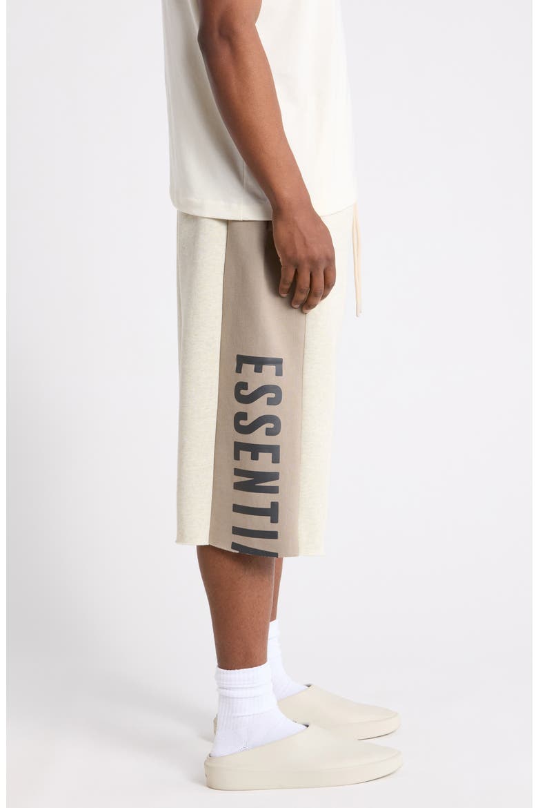 Panelled Raw Cut Off Sweatpants, Alternate, color, VANILLA HEATHER/ SEAL