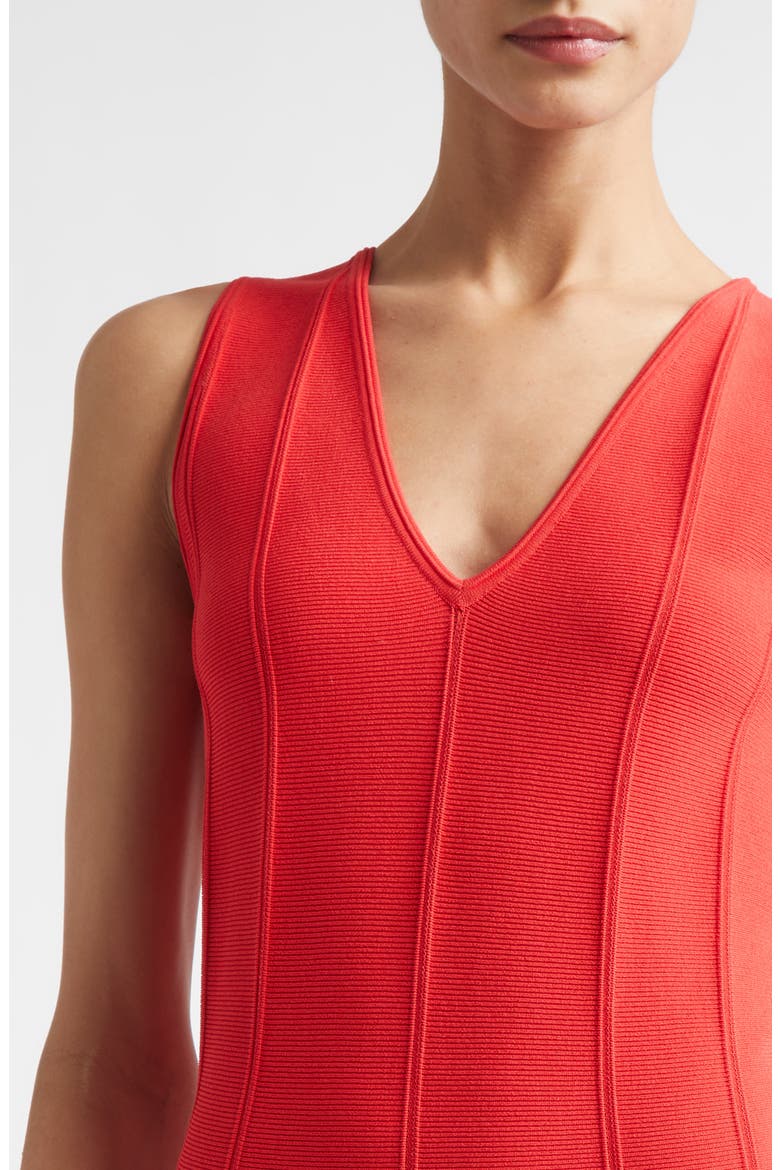 Odette Valley Knit Midi Dress, Alternate, color, BRIGHT DEEP CORAL
