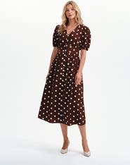 Finery London Addison Polka Dot Cotton Midi Dress