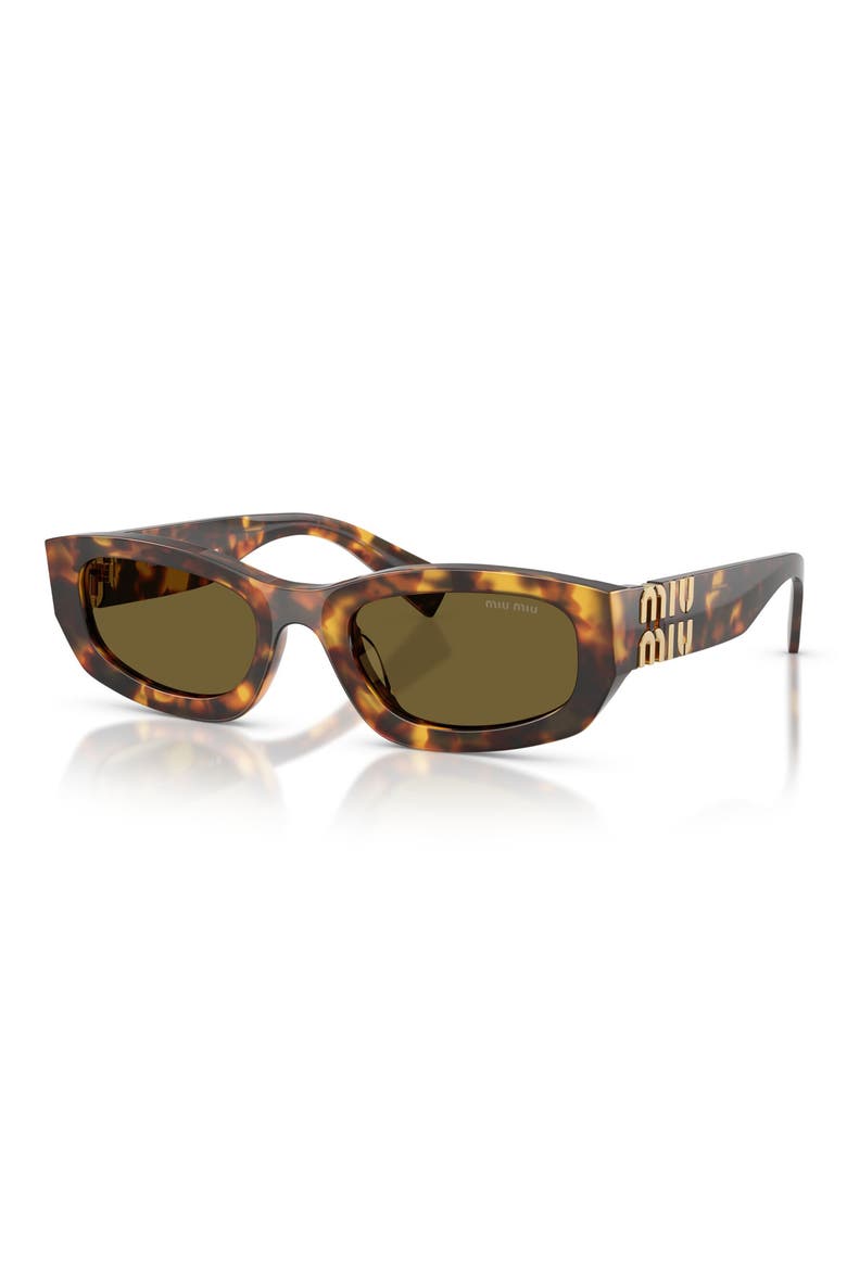 53mm Irregular Sunglasses, Alternate, color, HAVANA HONEY / DARK BROWN