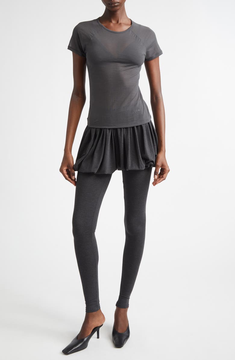 Paloma Wool Caly Skirt Overlay Leggings, Alternate, color, Grey