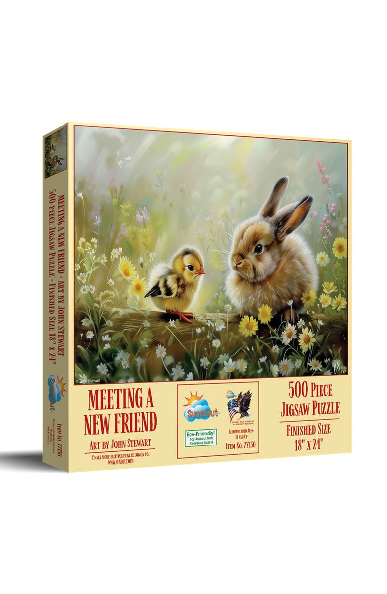 Sunsout Meeting a New Friend 500 piece Jigsaw Puzzle for Adults, Main, color, Multicolor