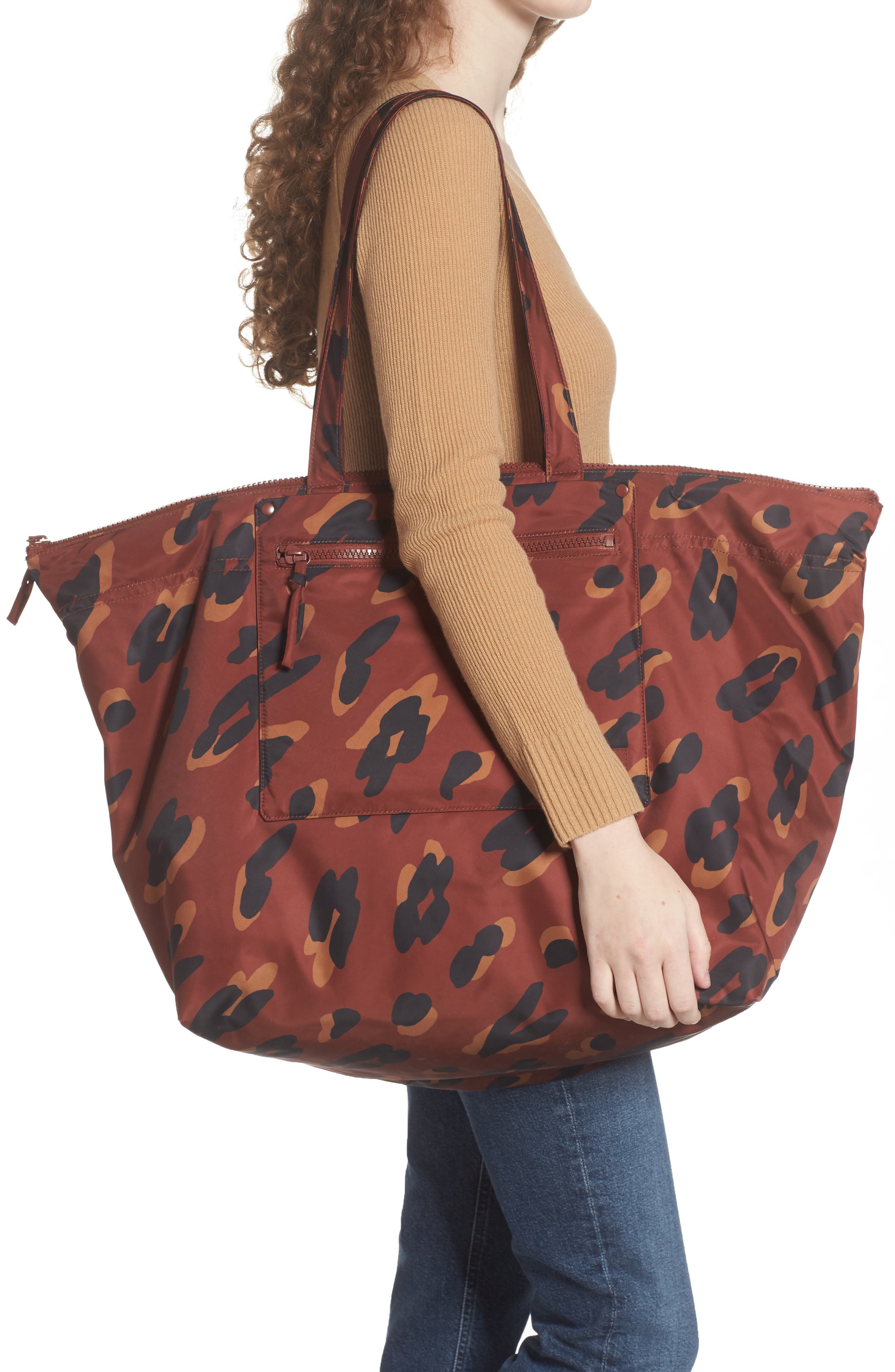 Madewell The Resourced Painted Leopard Weekend Bag, Alternate, color, 