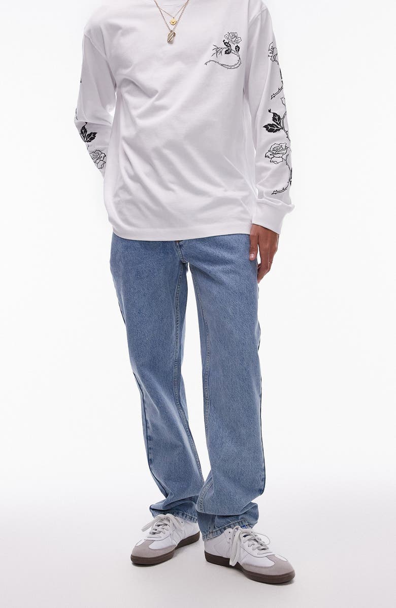 Topman Straight Leg Jeans, Main, color,