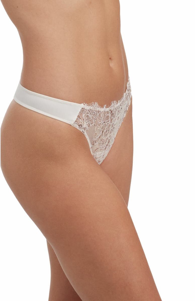 Skarlett Blue Entice Lace Front Thong, Alternate, color, Icing/Rose Gold
