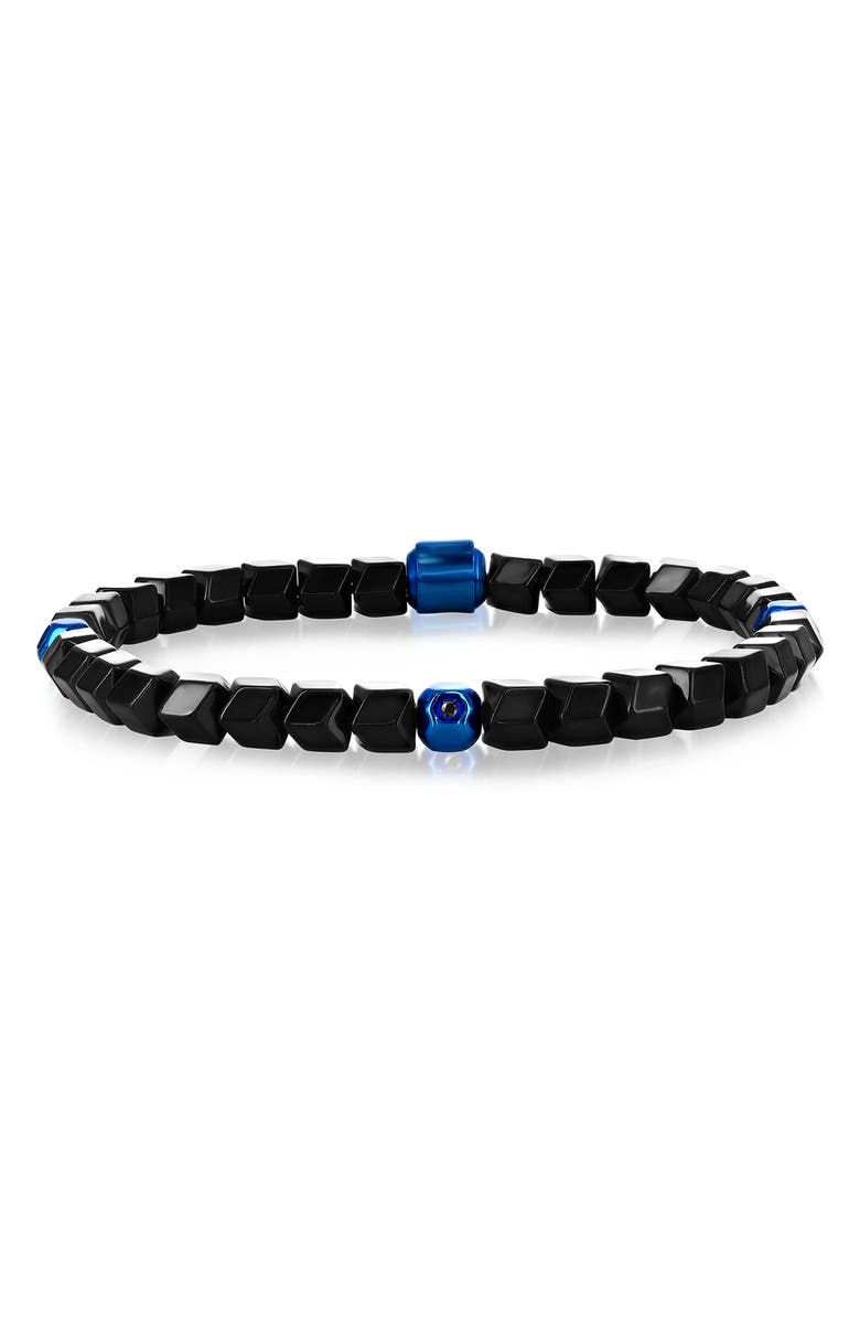 BLACKJACK Stainless Steel Bead Bracelet, Main, color, 