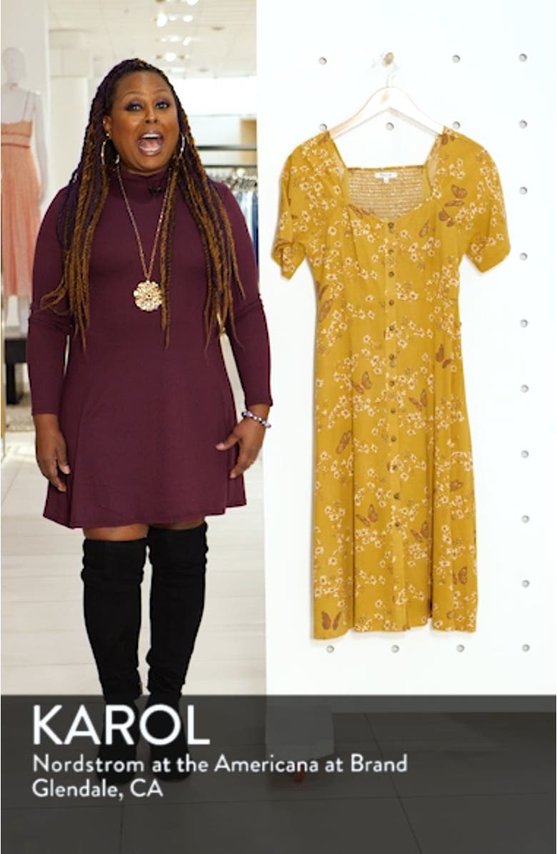 Windowbox Floral Flutter Sleeve Midi Dress, sales video thumbnail