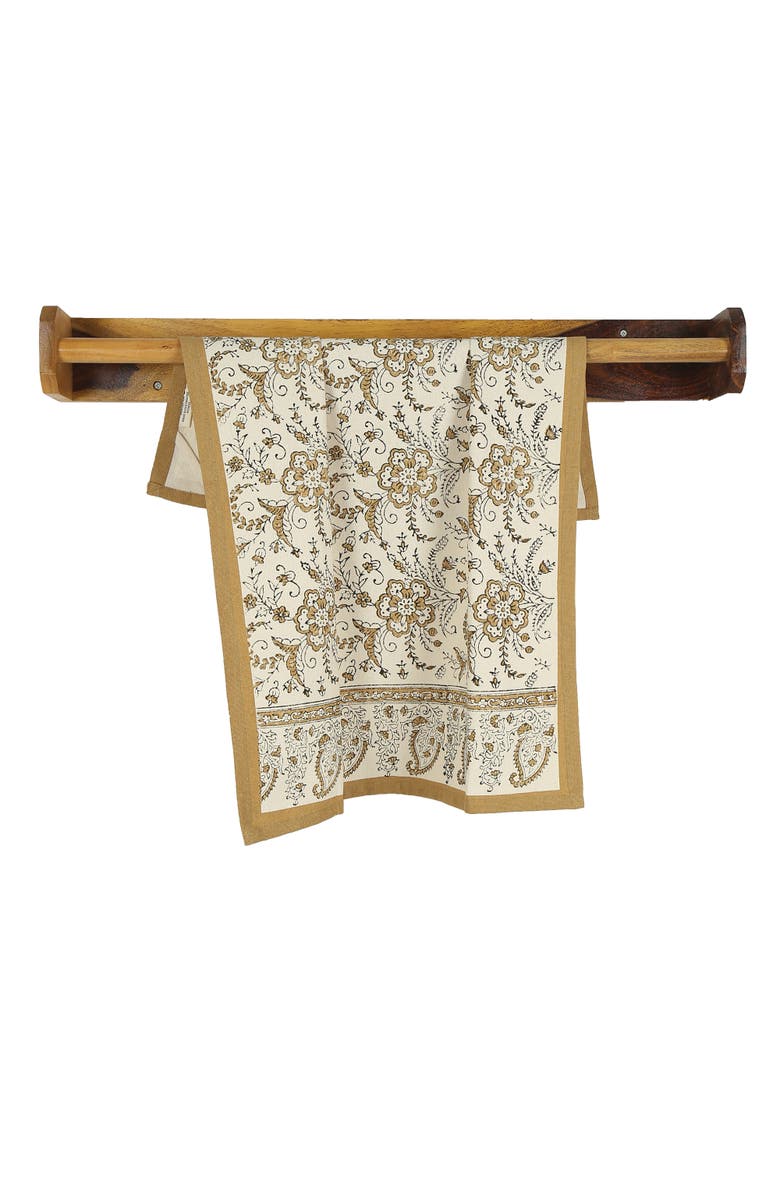 Sustainable Threads Ivy River - Hand Block Printed Kitchen Towels - Set of 2, Main, color, Sand