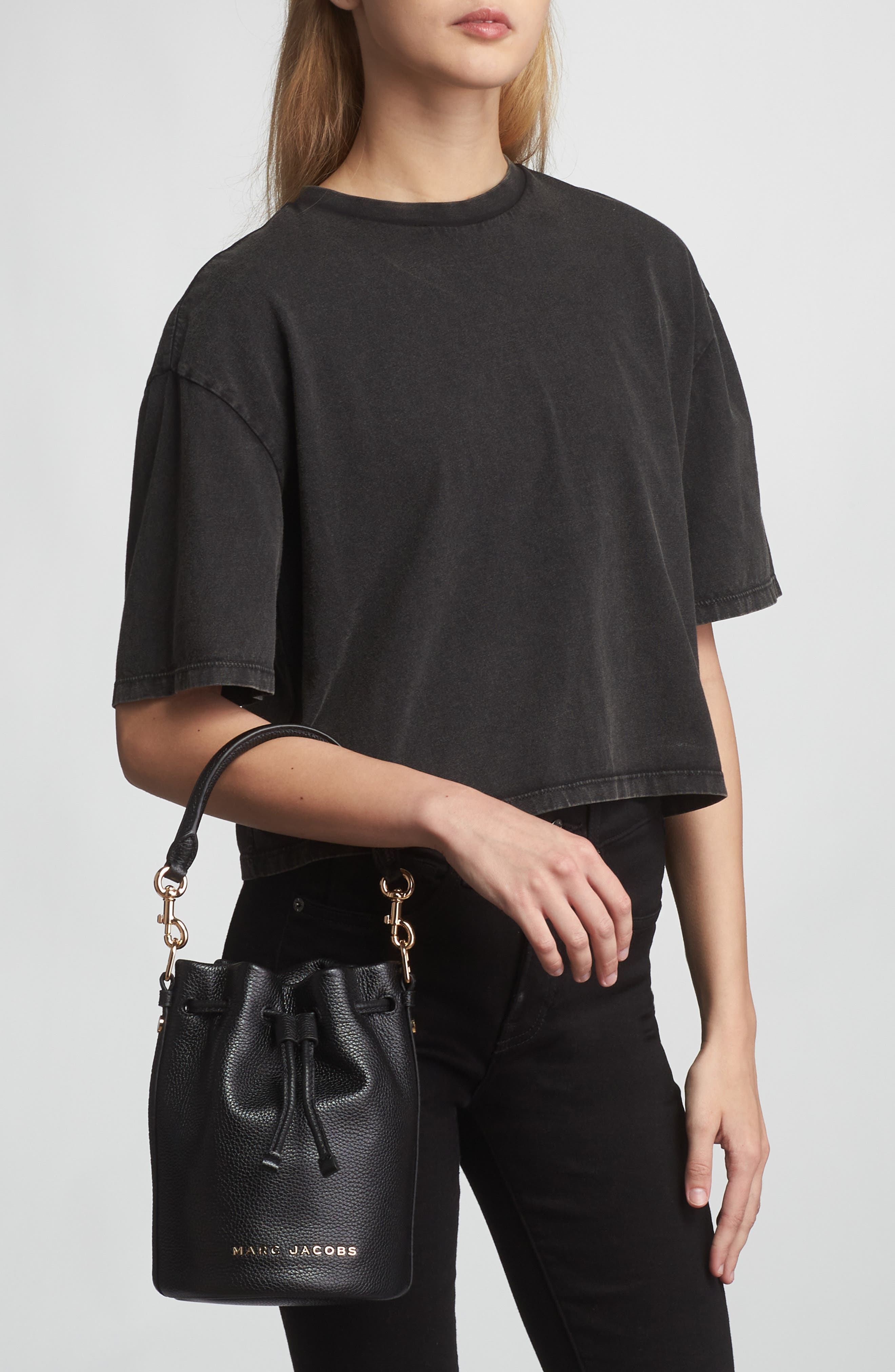 Marc Jacobs Leather Bucket Bag, Alternate, color, 