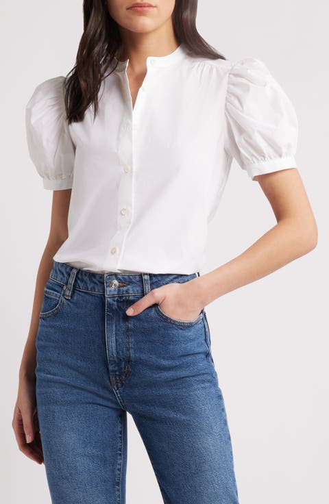 The Gathered Short Sleeve Button-Up Shirt
