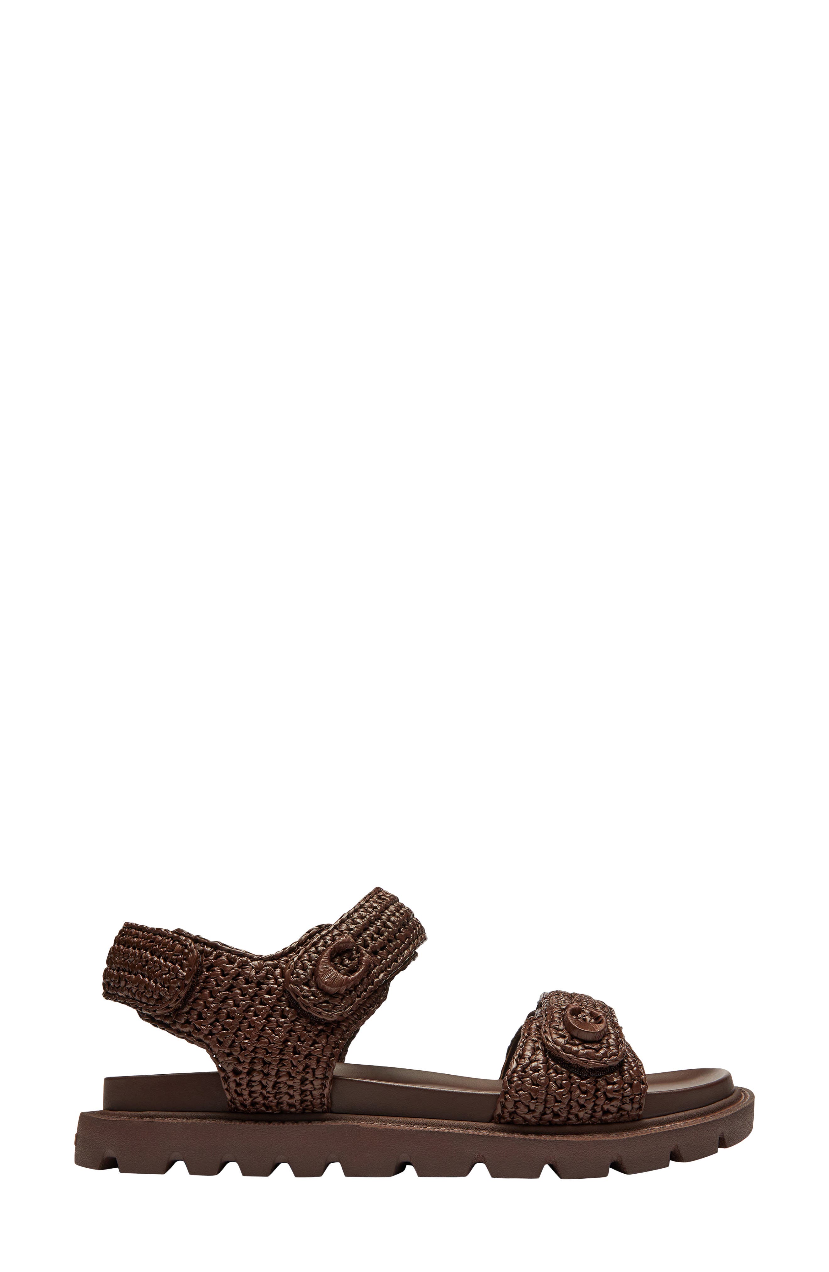 COACH Brynn Raffia Sandal, Alternate, color, Maple