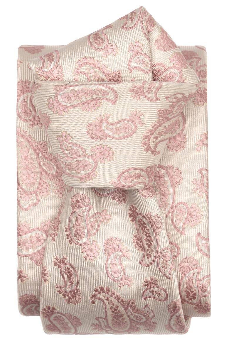 Colombo - Extra Long Silk Jacquard Tie for Men, Alternate, color, Pink